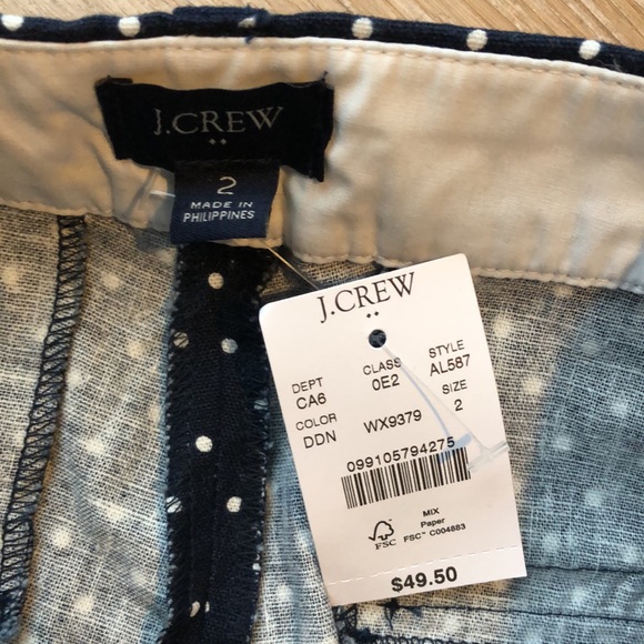 J Crew Polka Dot Scalloped Hem shorts 4” size 2 - Picture 4 of 7